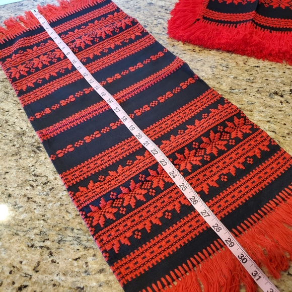 Red Woven Runner, Placemats, Table Cover - Picture 10 of 10
